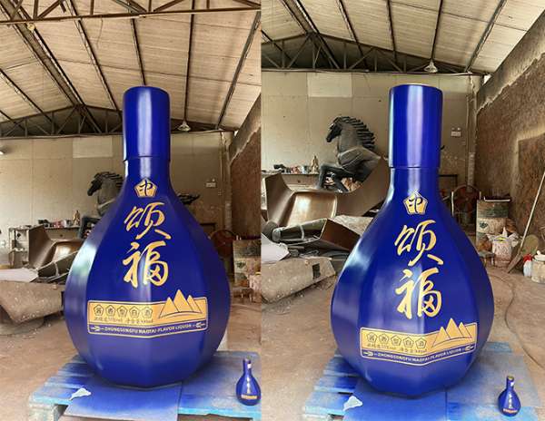 东莞酒瓶雕塑制作玻璃钢椭圆雕塑